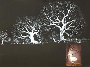 White Trees with Squirrel