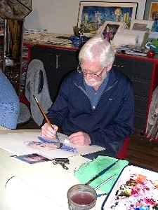 Steve is working on a self portrait.
